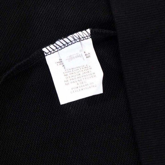 Men's Stussy Printed Crew Neck Long Sleeve Sweatshirt Black - Picture 3 of 7